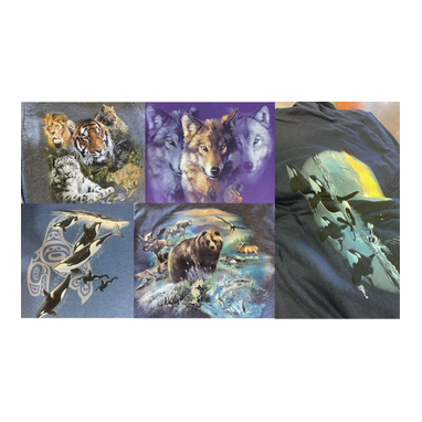 Wolf custom screen printed T shirt designs