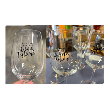 Wine festival Vancouver Island printed glasses