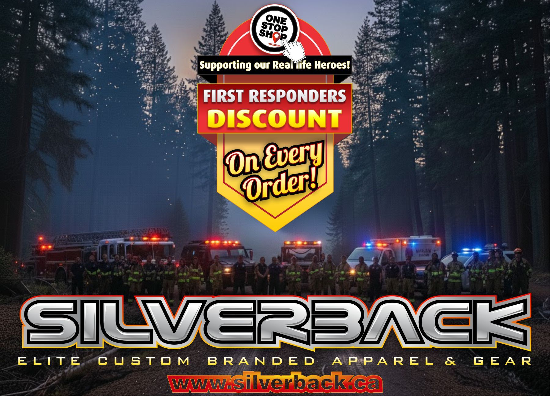 Custom apparel and T shirts for  first responders on Vancouver Island. Silverback is one stop shop for all your first responders apparel needs